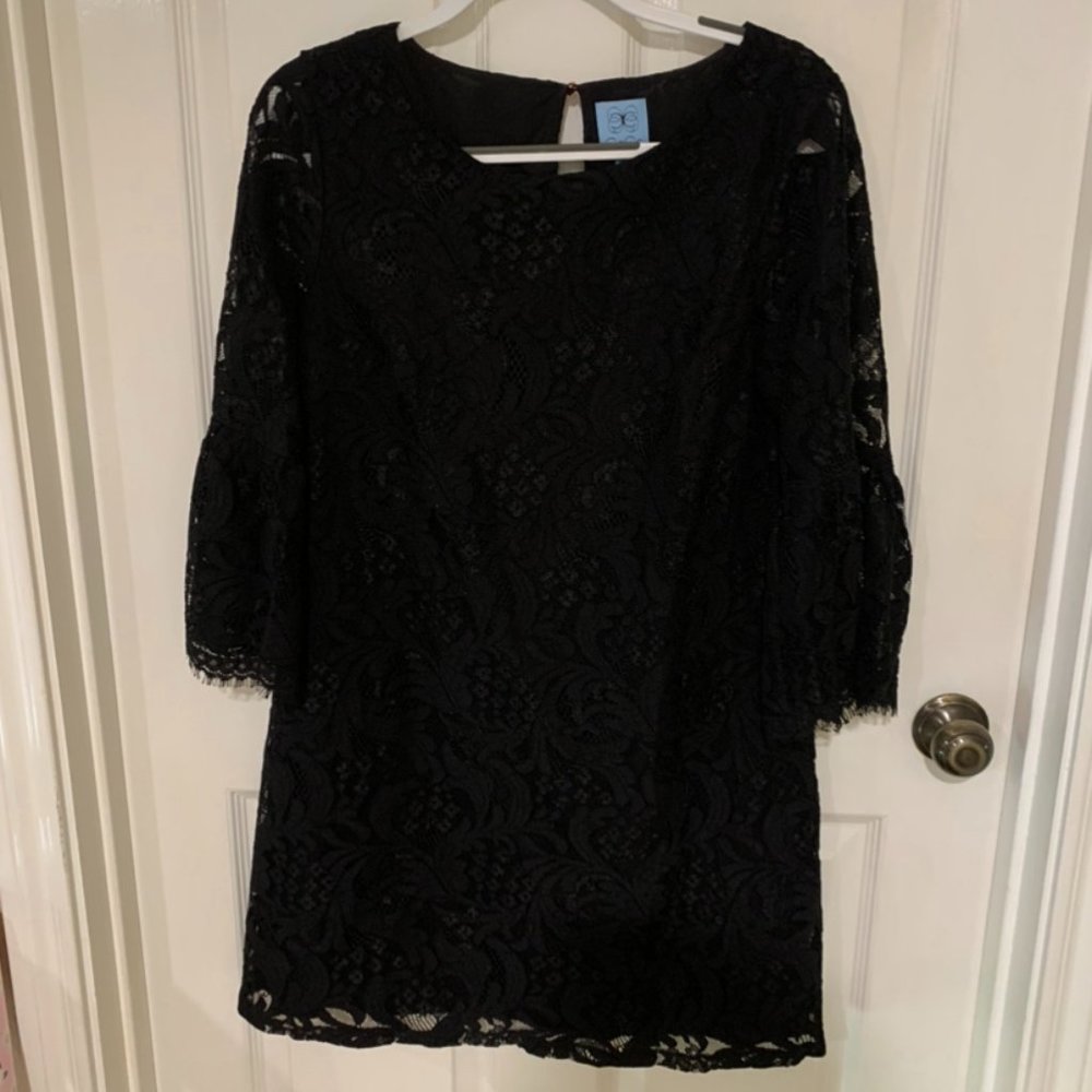 CeCe Black Long sleeve Lace Dress